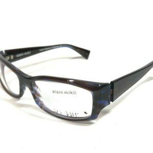 Alain Mikli Rectangular Blue Brown Horn Frames